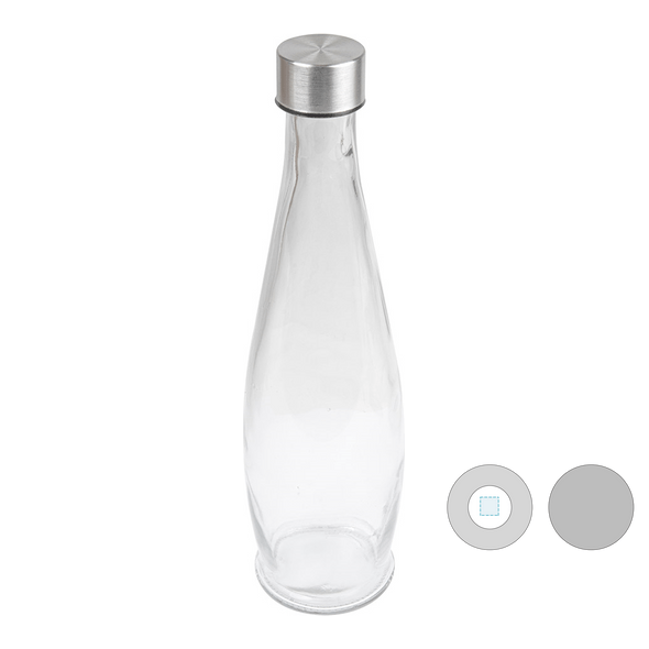 Flaske med krystalklar hætte i rustfrit stål